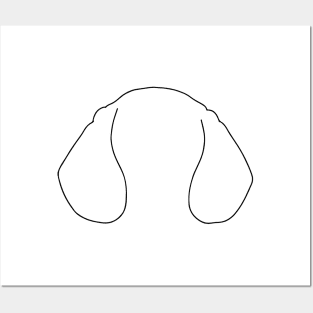 Dog Ears line Art Drawing - Dog Black Line Art Posters and Art